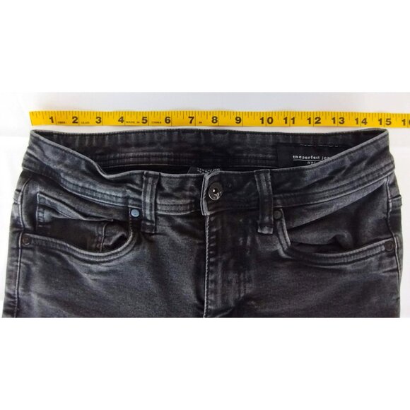 The Perfect Jean Nyc Mens 28X28 Black Skinny Fit Zip Fly Stretch Denim Pants - Picture 5 of 6